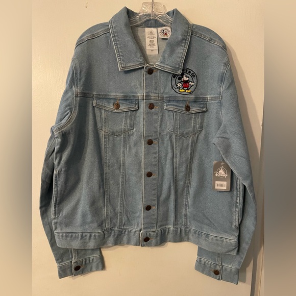 Mickey & CO. NWT Mickey Mouse Denim Screen Printed Jacket Unisex Size L - Picture 2 of 6